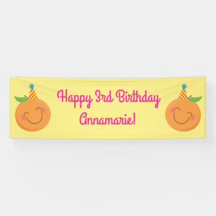 Banderoles Little Cutie Tangerine fête d'anniversaire