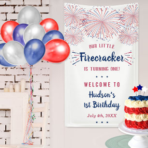 Banderoles Little Firecracker 4 juillet 1er anniversaire
