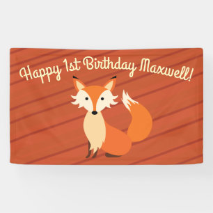 Banderoles Little Fox Cute Coloré 1er Anniversaire Thème de f