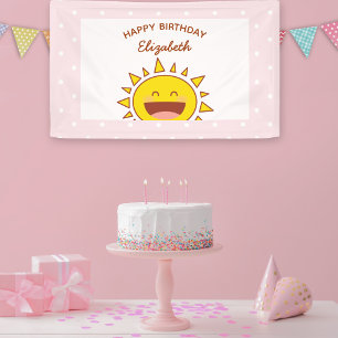 Banderoles Little Sunshine Anniversaire joyeuse fête d'annive