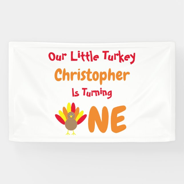 Banderoles Little Turkey 1er anniversaire (Horizontal)