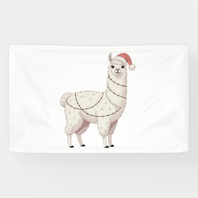 Banderoles Llama illuminations de Noël Animaux robustes Lover (Horizontal)