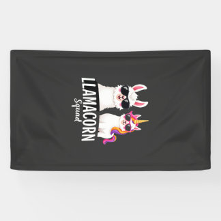 Banderoles Llamacorn Squad Drôle de Licorne Llama Squad Noël