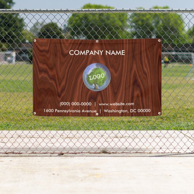 Banderoles Logo d'affaires Wood Outdoor (En situation)