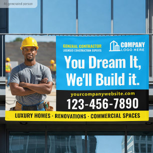 Banderoles Logo de chantier de construction Photo Publicité B