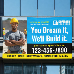 Banderoles Logo de chantier de construction Photo Publicité B