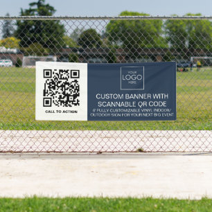 Banderoles Logo de l'entreprise Code QR personnalisé Vinyl in