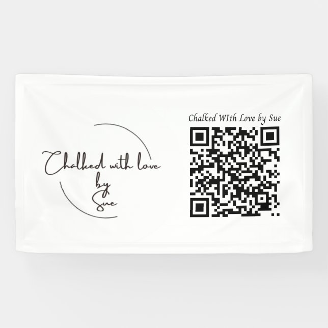 Banderoles Logo de société personnalisable & Code QR (Horizontal)