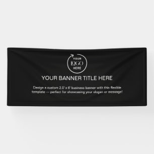 Banderoles Logo d'entreprise   Black Modern Advertising 6'