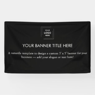 Banderoles Logo d'entreprise   Black Modern Professional 5'