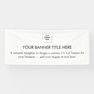 Banderoles Logo d'entreprise   Blanc minimaliste moderne simp