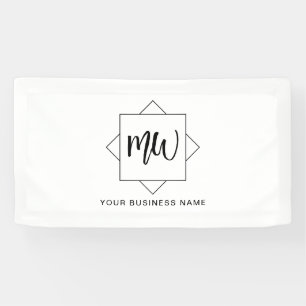 Banderoles Logo d'entreprise noir et blanc Monogramme promoti