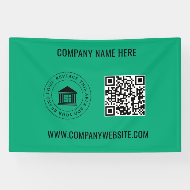 Banderoles Logo d'entreprise personnalisé | Code et site Web  (Horizontal)