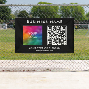 Banderoles Logo d'entreprise personnalisé QR Code Modern Outd