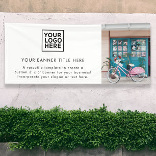 Banderoles Logo d'entreprise photo minimaliste blanc moderne