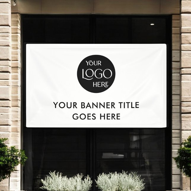 Banderoles Logo d'entreprise Publicité White Professionnel (Créateur téléchargé)