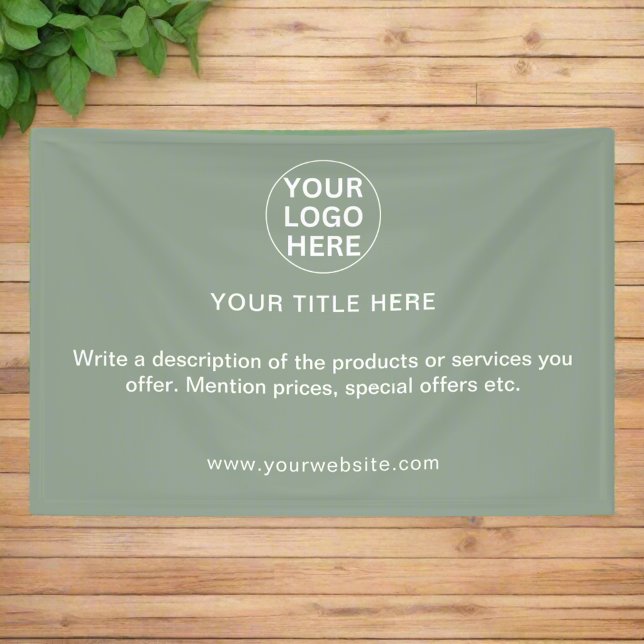 Banderoles Logo d'entreprise Sage Green et Promo professionne (Créateur téléchargé)