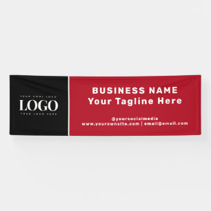 Banderoles Logo et texte d'entreprise personnalisés en noir e