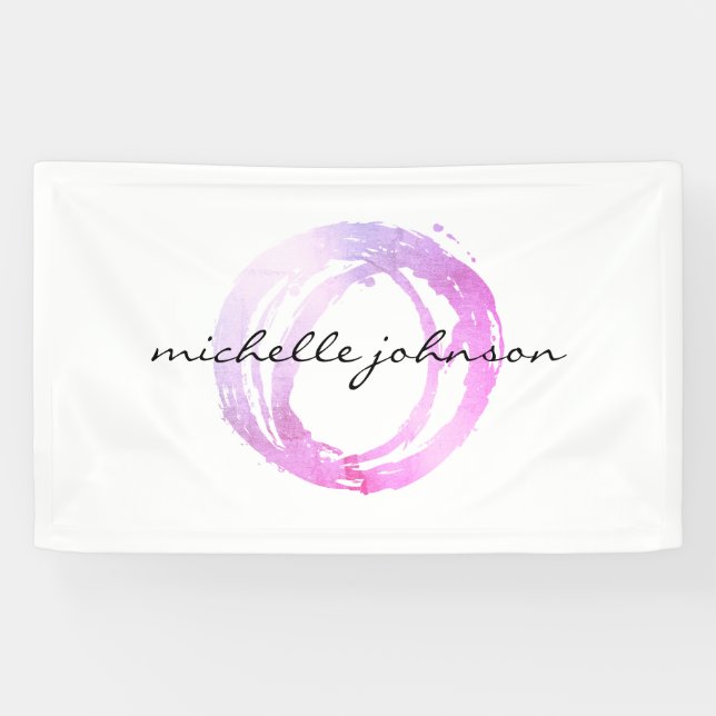 Banderoles Logo Luxe Pink Cercle Designer (Horizontal)