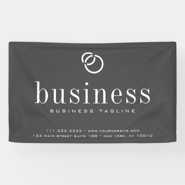 Banderoles Logo minimaliste moderne élégant pour nom d'entrep (Horizontal)