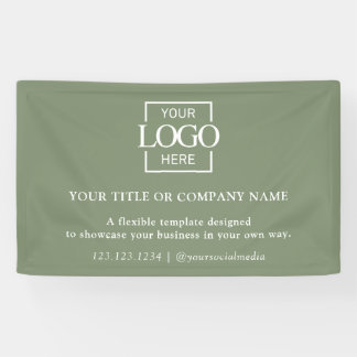 Banderoles Logo minimaliste simple pour entreprise verte prof