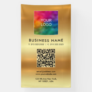 Banderoles Logo Modèle personnalisé Code QR Vertical Grand Gl