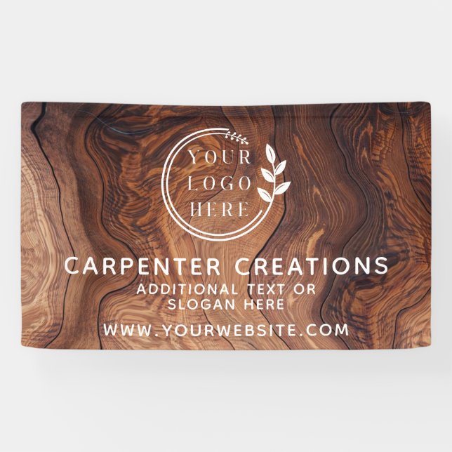 Banderoles Logo Moderne Et Élégant En Bois (Horizontal)