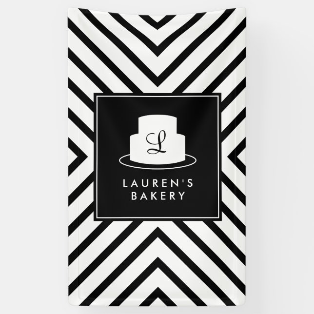 Banderoles Logo Monogramme de gâteau avec Boulangerie Motif e (Vertical)