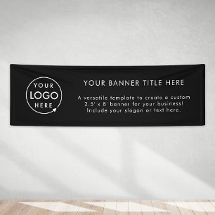 Banderoles Logo noir Business Modern Professional 8'