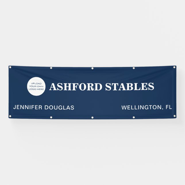 Banderoles Logo Personnalisé Blue Equestria Stall Horse Show (Horizontal)