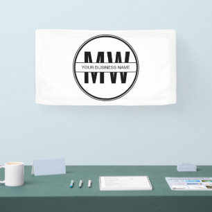 Banderoles Logo promotionnel de Monogramme d'entreprise noir