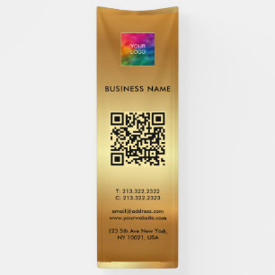 Banderoles Logo promotionnel personnalisé QR Code Gold Outdoo