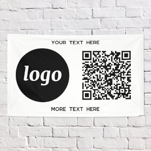 Banderoles Logo simple et code QR d'entreprise textuel