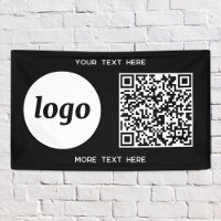 Logo simple et texte Business QR Code noir