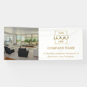 Banderoles Logo Simple Minimaliste pour Entreprise Vinyle Pro