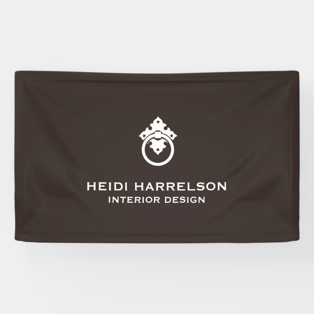 Banderoles Logo vintage de porte Knocker Brown (Horizontal)