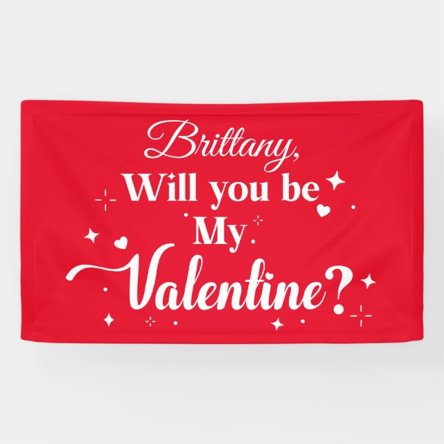 Banderoles Lona Will you be my Valentine? banner  (Horizontal)