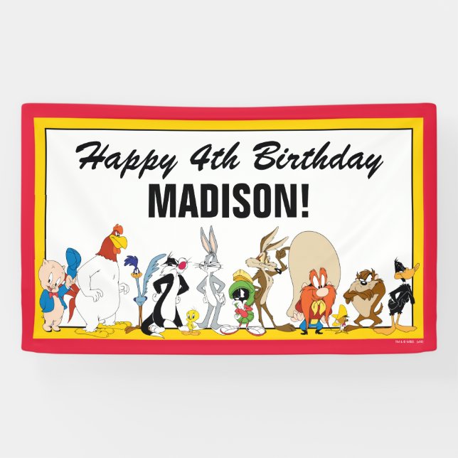 Banderoles LOONEY TUNES™ - Groupe de caractères | Anniversair (Horizontal)