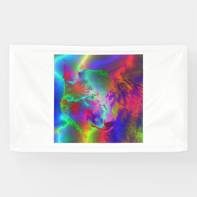 Banderoles Loup AU NÉON (Horizontal)