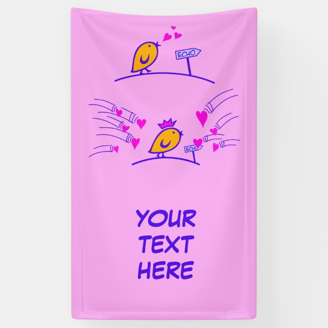 Banderoles LOVE ECHO - Comic Birds Tweetlercools 3 (Vertical)