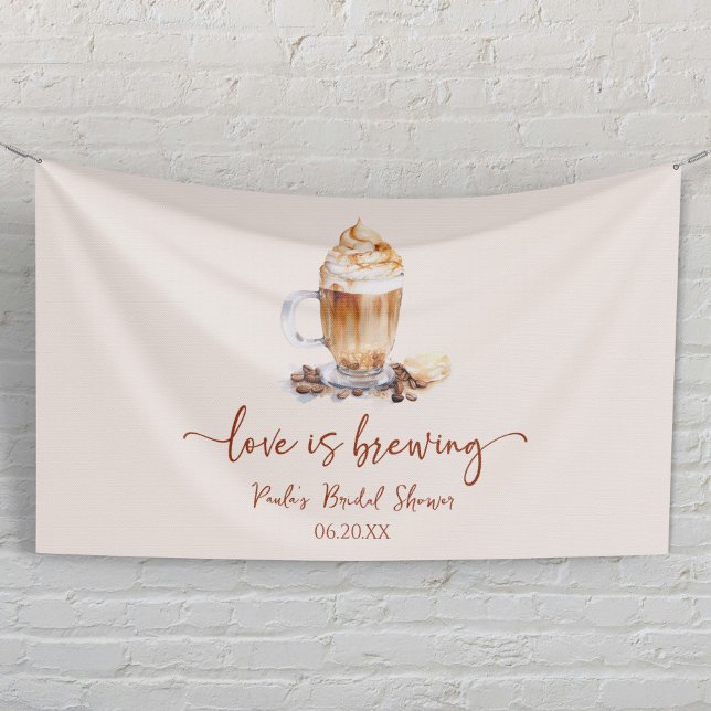 Banderoles Love Is Brewing Grains de Café Enterrement de Vie  (Créateur téléchargé)