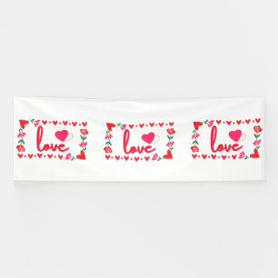 Banderoles Love Valentine's Day 4x12 Vinyl Banner