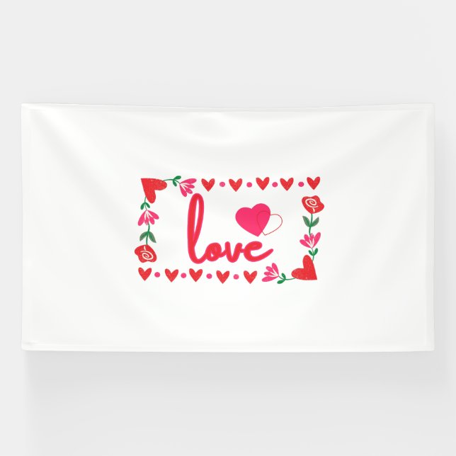 Banderoles Love Valentine's Day 6x10 Vinyl Banner (Horizontal)