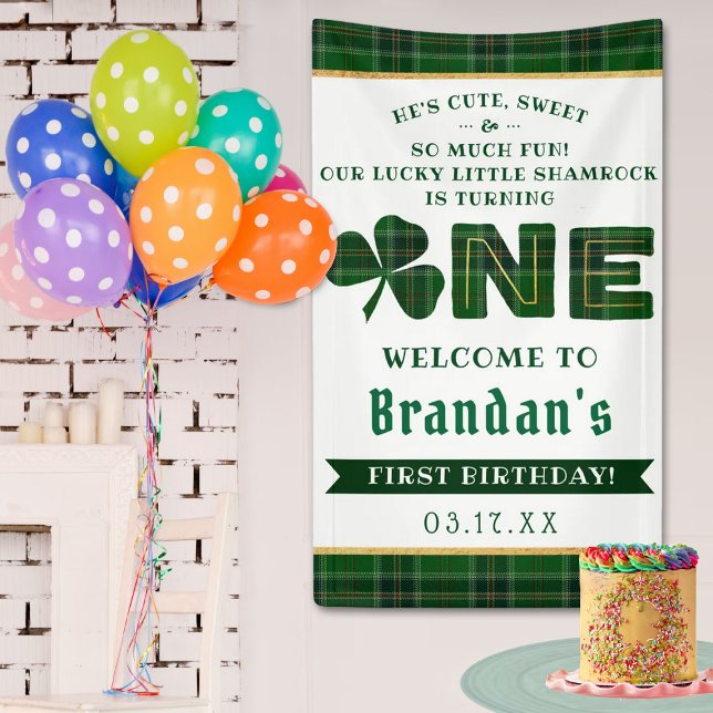Banderoles Lucky Little Shamrock 1er anniversaire Bienvenue (Créateur téléchargé)