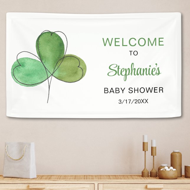 Banderoles Lucky Little Shamrock Baby shower Bienvenue (Créateur téléchargé)