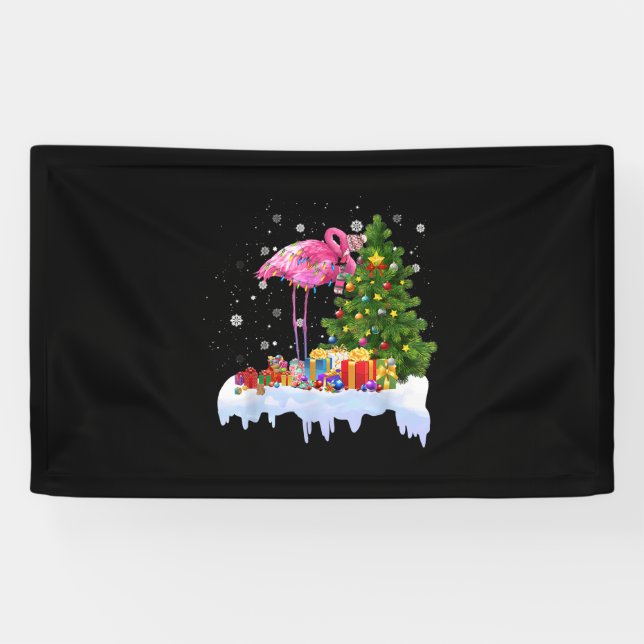 Banderoles Lumières des arbres de Noël Flamant rose (Horizontal)