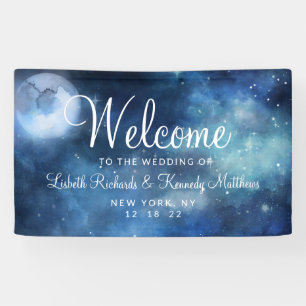 Banderoles Lunar Sky Pleine lune Celestial Star Mariage Bienv