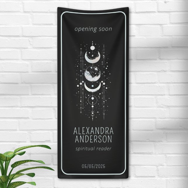 Banderoles Lune céleste Phases mystique Holistique Spirituell (Celestial Moon Phases Mystical Holistic Spiritual Banner)