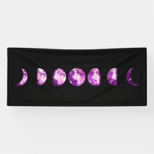 Banderoles ** Lune Lunaire Wan Pleine Violet Phases Lune