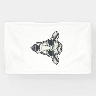 Banderoles Lunettes de soleil de vache cool Gravure vintage v
